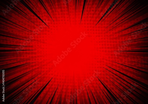 Dynamic Red Comic Book Speed Lines Background