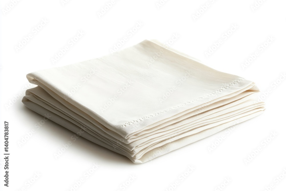 Neatly Stacked Off-White Linen Napkins: A Minimalist Still Life Neatly Stacked Off-White Linen Napkins: A Minimalist Still Life