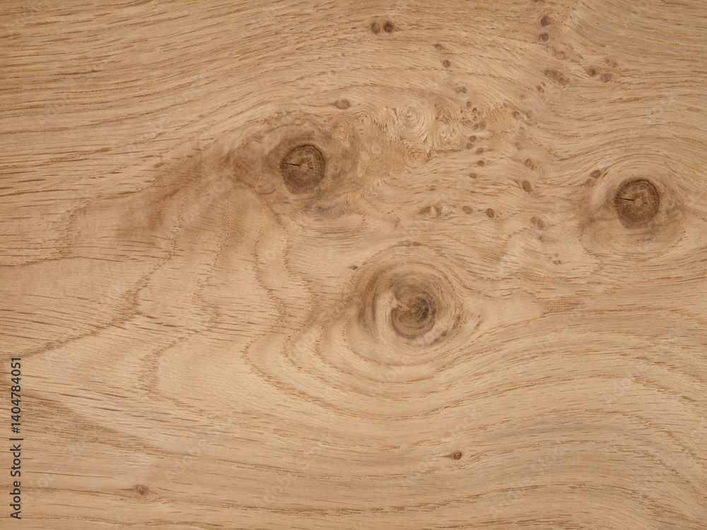 Oak Roseneiche veneer showcasing a medley of knots and rich grain details