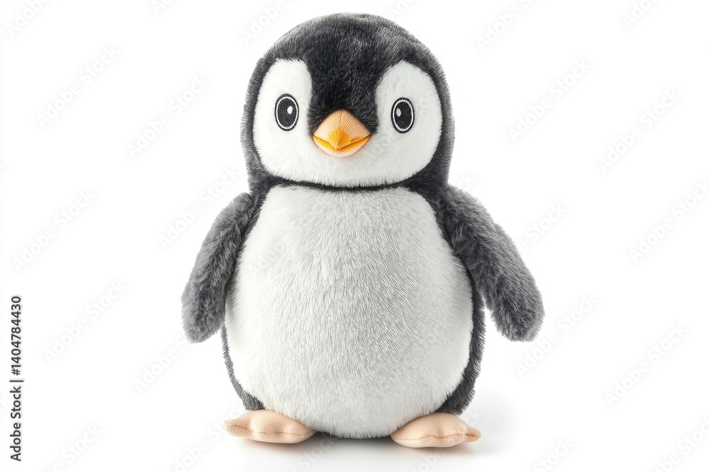 Fototapeta premium Adorable Plush Penguin: Soft, Fuzzy, and Charming Toy