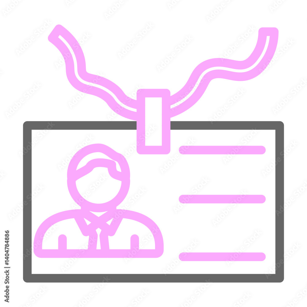 Student ID Vector Line Lt Pink Grey Icon Design Student ID Vector Line Lt Pink Grey Icon Design