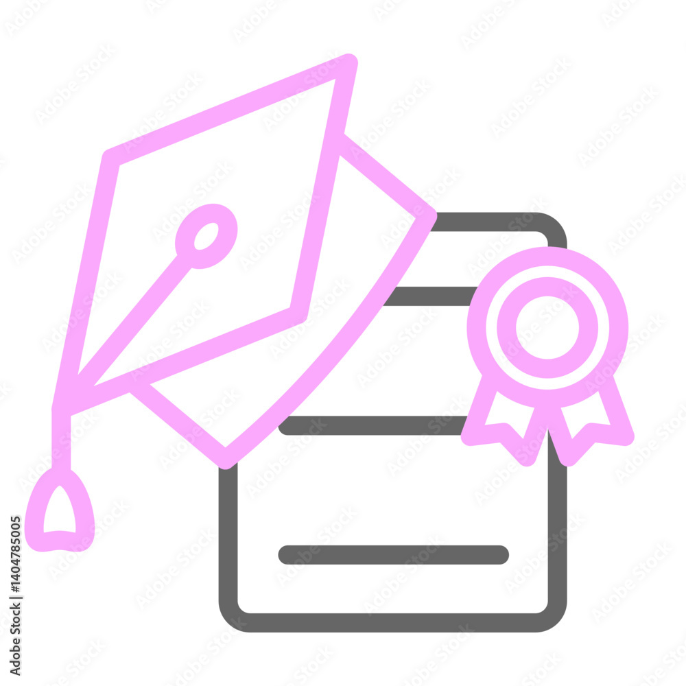 Student Achievement Vector Line Lt Pink Grey Icon Design Student Achievement Vector Line Lt Pink Grey Icon Design