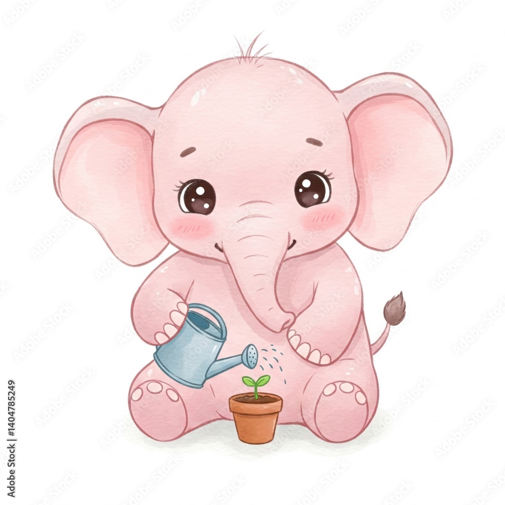 Fototapeta premium pink baby elephant