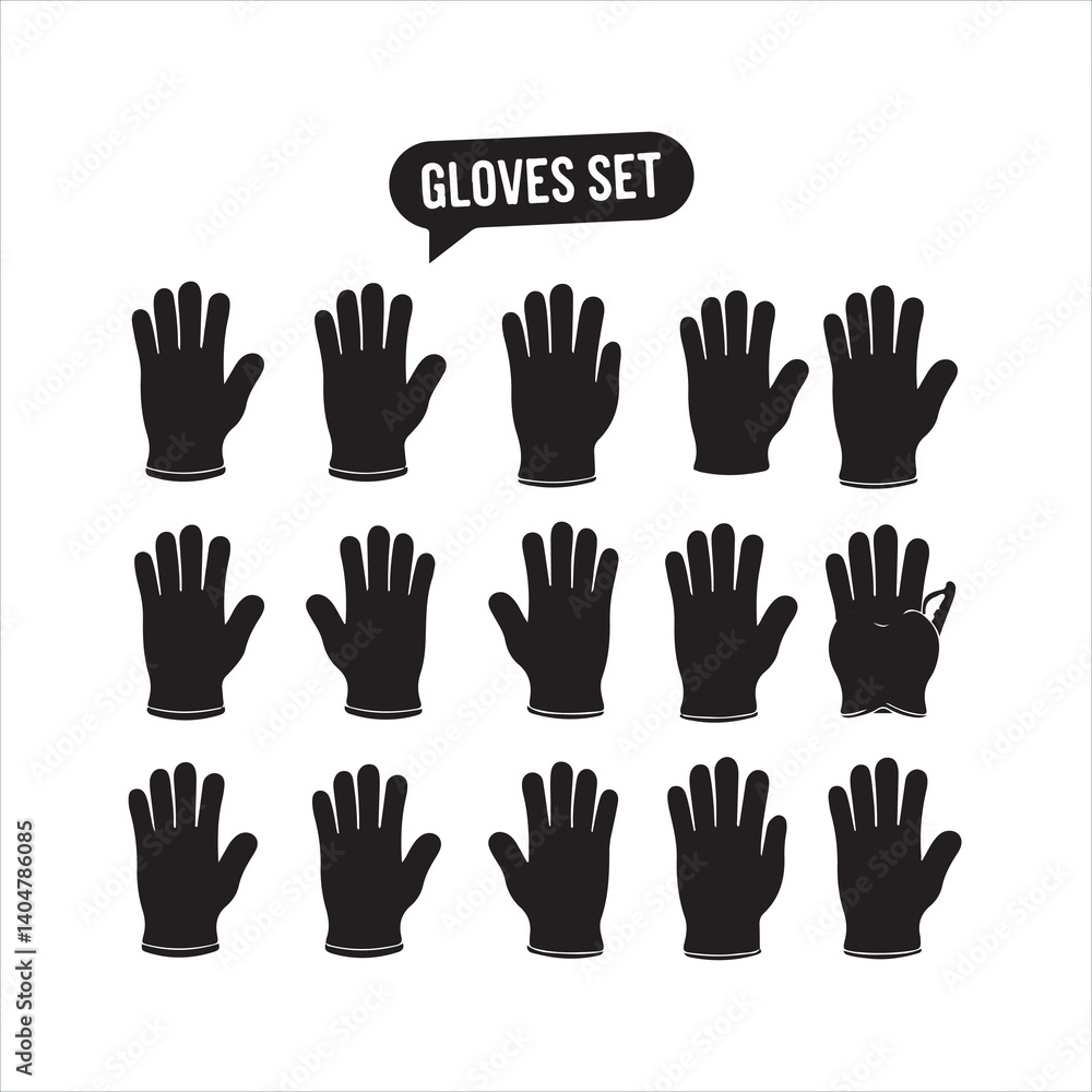 gloves set black silhouette
gloves set black silhouette