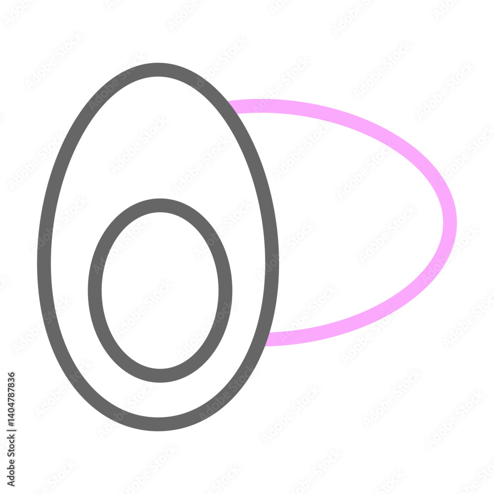 Obraz premium Boiled Egg Vector Line Lt Pink Grey Icon Design