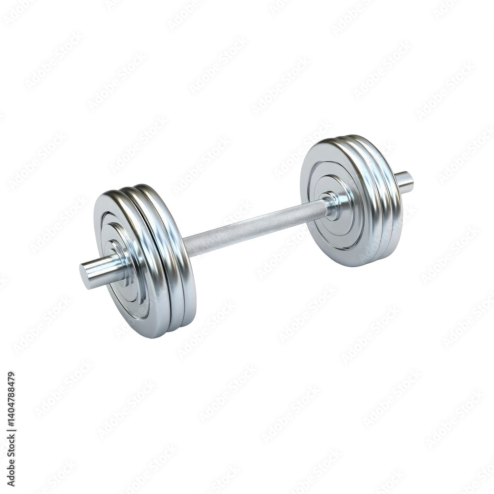 Fototapeta premium Chrome Dumbbell Isolated onTransparent background