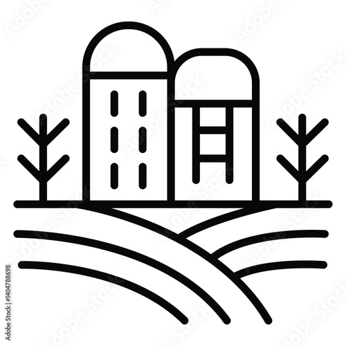 Flat Icon of Agricultural Engineering Concept vector icon design