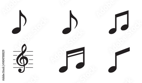High-quality musical illustrations presenting vibrant notes and clef graphics for creativity

