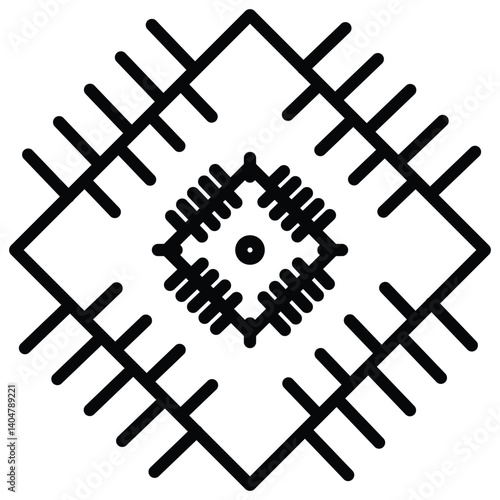 Mechanical and Electronics Integration vector Icon Design