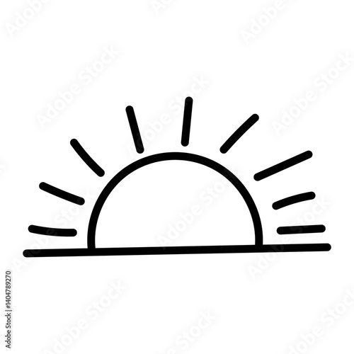 Hand draw elements icon vector. Sun hand draw illustration sign. sunrise or sunset symbol or logo.