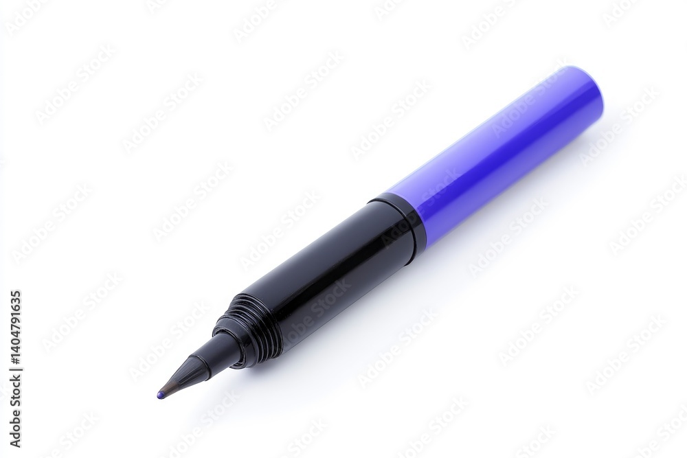Blue Felt Tip Pen Close Up on White Background Blue Felt Tip Pen Close Up on White Background