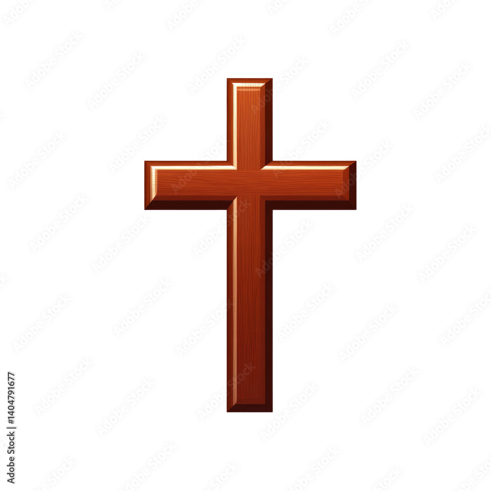 Simple Wooden Cross onTransparent background - Christian Religious Symbol Simple Wooden Cross onTransparent background - Christian Religious Symbol