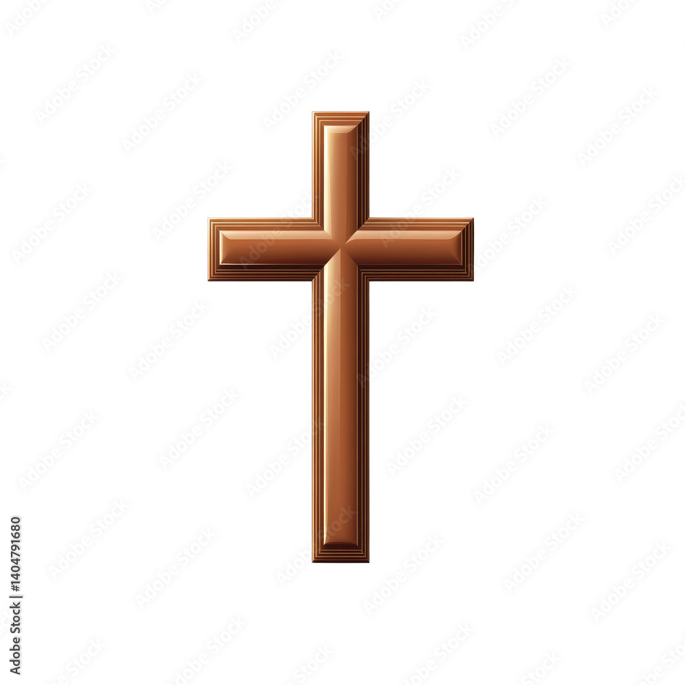 Brown Wooden Cross onTransparent background - Christian Symbol Brown Wooden Cross onTransparent background - Christian Symbol