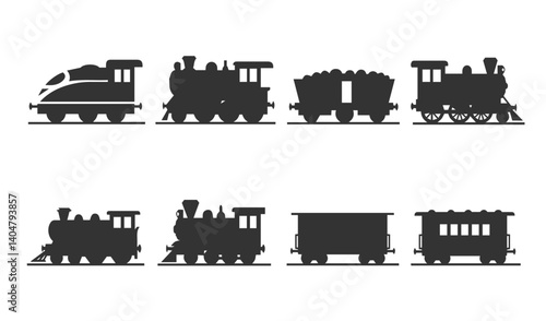 Nostalgic locomotive art pack emphasizing retro steam train illustrations for enthusiasts


