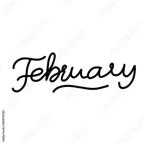 February font vector collection. Black handwritten vector illustration.