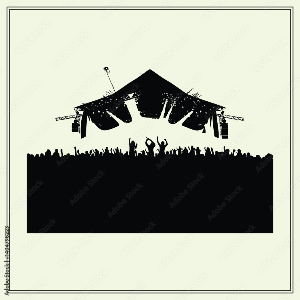Fototapeta premium Concert Silhouette, Live Show