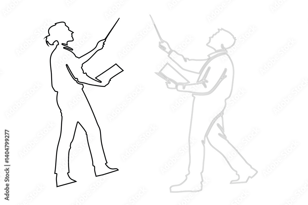 Teacher vector line art Teacher vector line art
