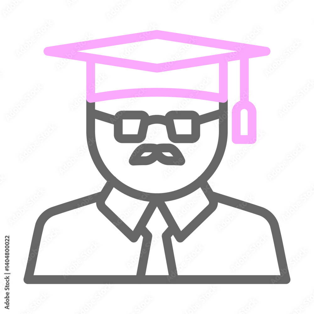 Professor Vector Line Lt Pink Grey Icon Design Professor Vector Line Lt Pink Grey Icon Design