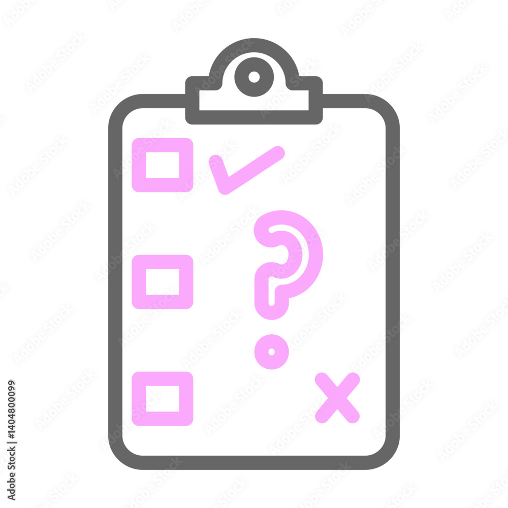 Quiz Vector Line Lt Pink Grey Icon Design Quiz Vector Line Lt Pink Grey Icon Design