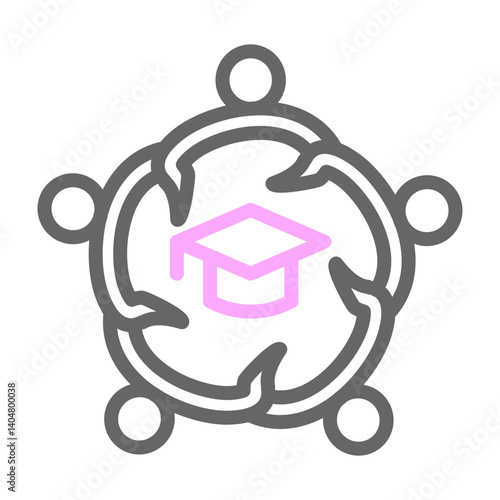 University Reunion Vector Line Lt Pink Grey Icon Design