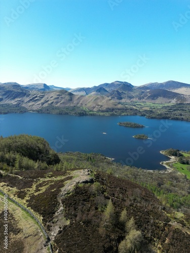 Quadro em tela Aerial view at Walla Crag, Derwent Water, Lake District, England, UK