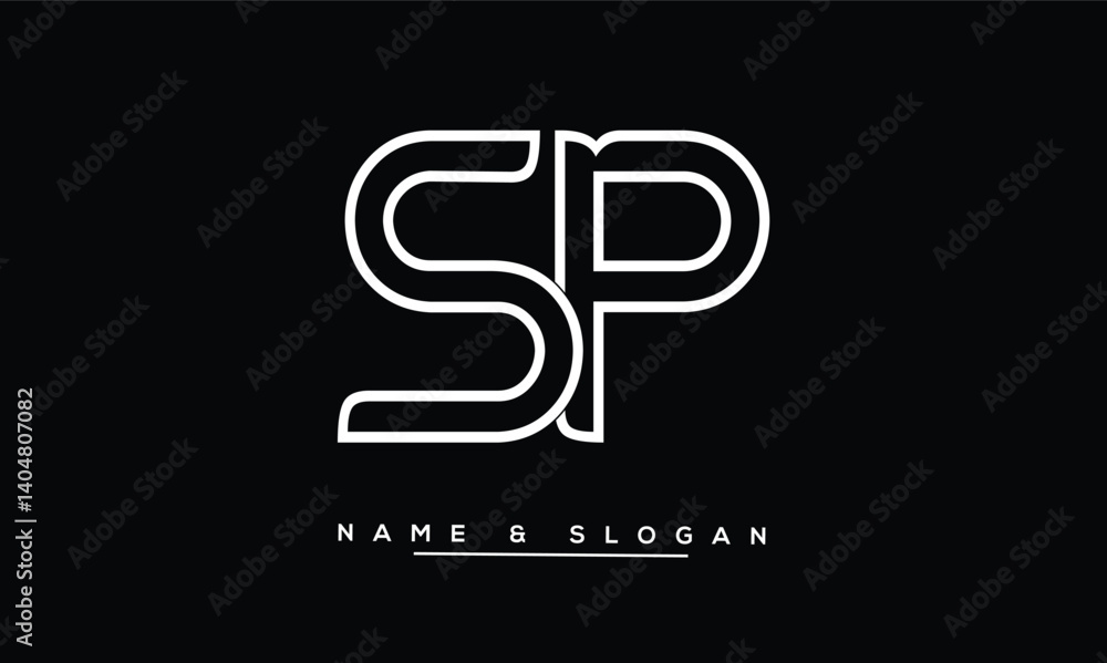 SP, PS Abstract Letters Logo Monoghram