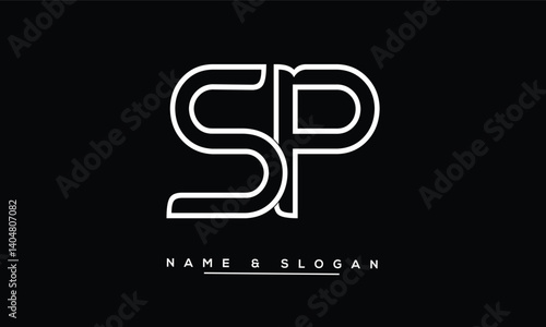 Obraz na płótnie SP, PS Abstract Letters Logo Monoghram w salonie