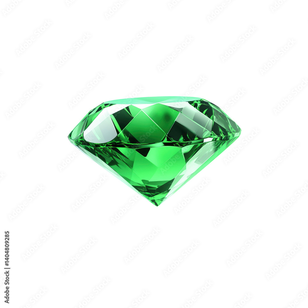 Fototapeta premium Luminous Emerald Gemstone Sparkling Green Diamond Facets