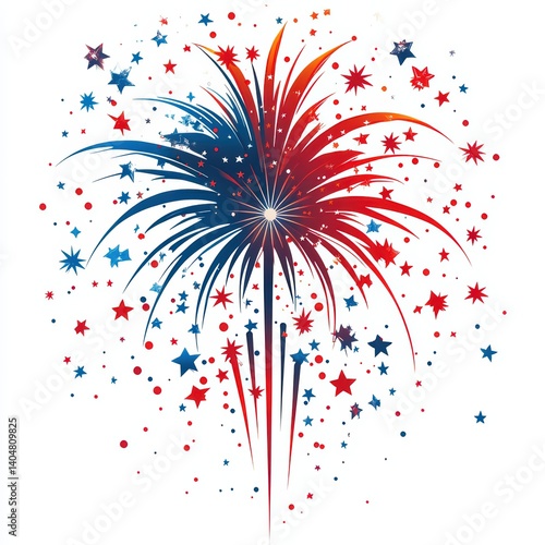Firework clipart, simple vector on a white background