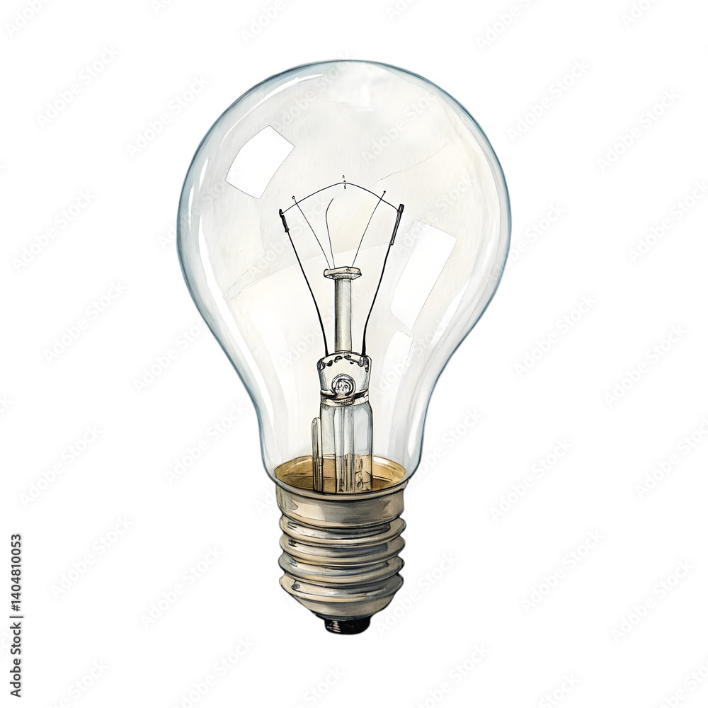 Clear Glass Light Bulb on transparent background Clear Glass Light Bulb on transparent background