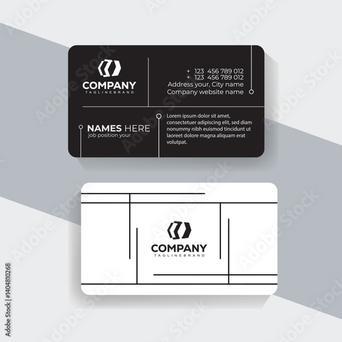 Classic Business Card Design with Modern Monochrome Touch. Classic black and white business card design, timeless and versatile template for business professionals.