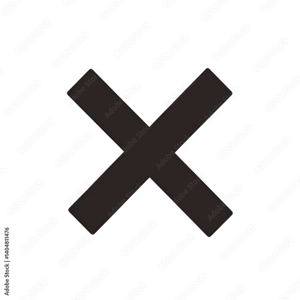 Obraz premium Dark Cross Symbol Close, Cancel, or Delete Icon