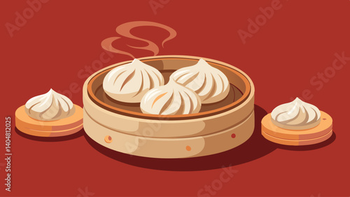 A bowl of dumplings with steam coming out of it. The dumplings are white and the bowl is brown