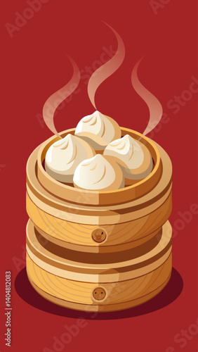 A bowl of dumplings with steam coming out of it. The dumplings are white and the bowl is brown