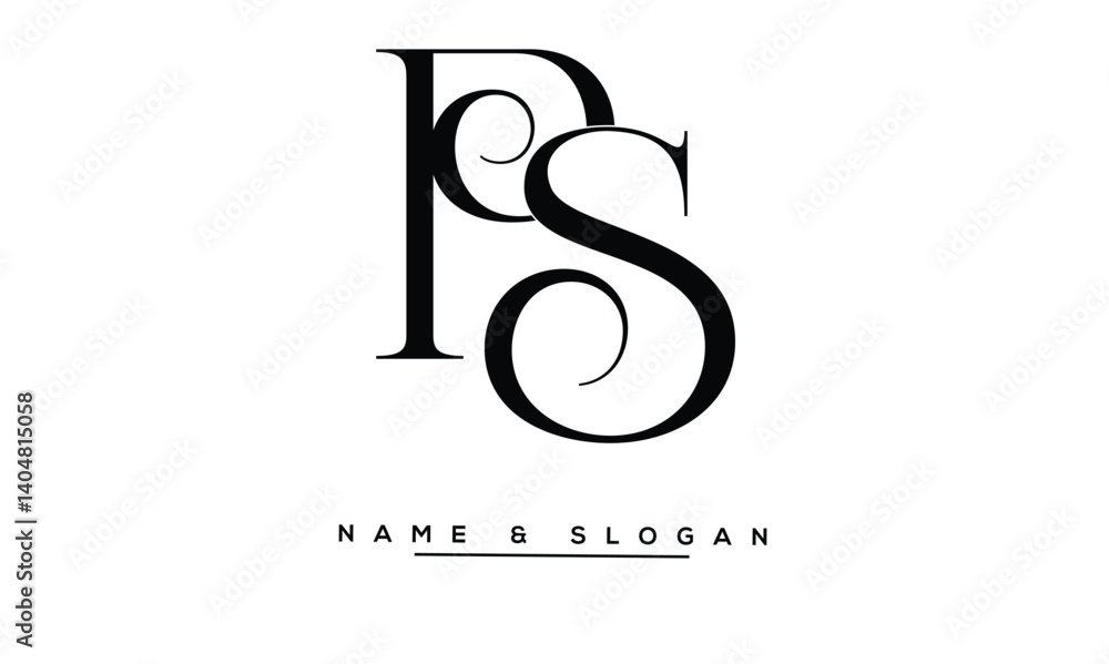 SP, PS Abstract Letters Logo Monoghram