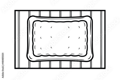 Black And White Cracker Illustration On Striped Background For Graphic Design Projects And Food Related Visuals