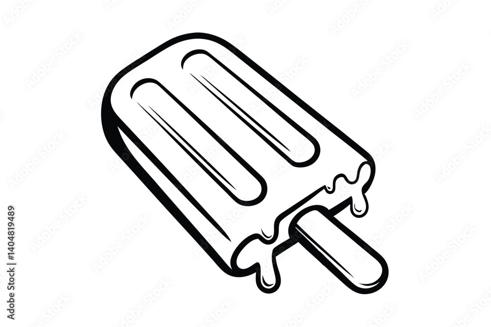 Monochromatic Popsicle Vector Design With Dripping Effect For Summer Treats And Refreshment Concept Illustration Monochromatic Popsicle Vector Design With Dripping Effect For Summer Treats And Refreshment Concept Illustration