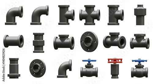 Precision-Engineered: A 3D Gallery of Industrial Pipe Fittings AI Generated
