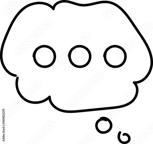 Chat Message Line Icon Set. Speech Bubble, Dialogue, chatting box, message box Talk chat thin conversation dialog symbols. Balloon doodle style of thinking sign symbol. Voice message comic cloud.