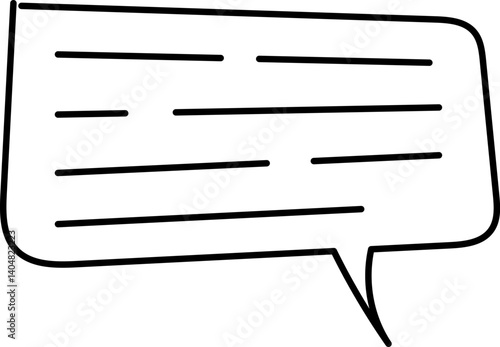 Chat Message Line Icon Set. Speech Bubble, Dialogue, chatting box, message box Talk chat thin conversation dialog symbols. Balloon doodle style of thinking sign symbol. Voice message comic cloud.