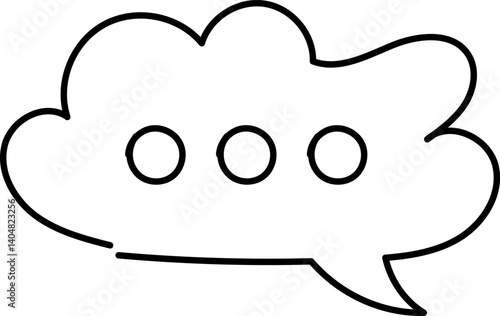 Chat Message Line Icon Set. Speech Bubble, Dialogue, chatting box, message box Talk chat thin conversation dialog symbols. Balloon doodle style of thinking sign symbol. Voice message comic cloud.