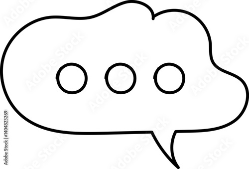 Chat Message Line Icon Set. Speech Bubble, Dialogue, chatting box, message box Talk chat thin conversation dialog symbols. Balloon doodle style of thinking sign symbol. Voice message comic cloud.