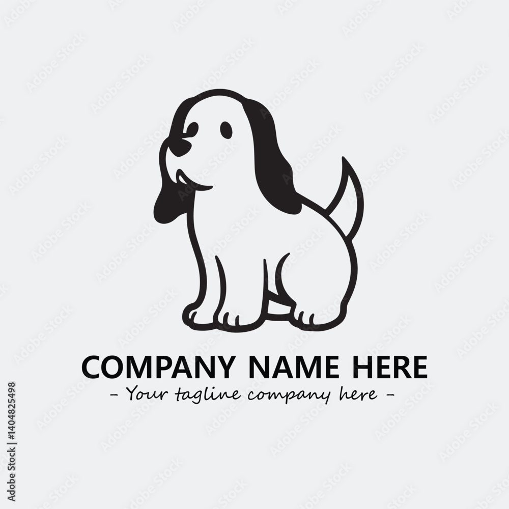 Obraz premium Dog illustration black and white for logo company vector image 