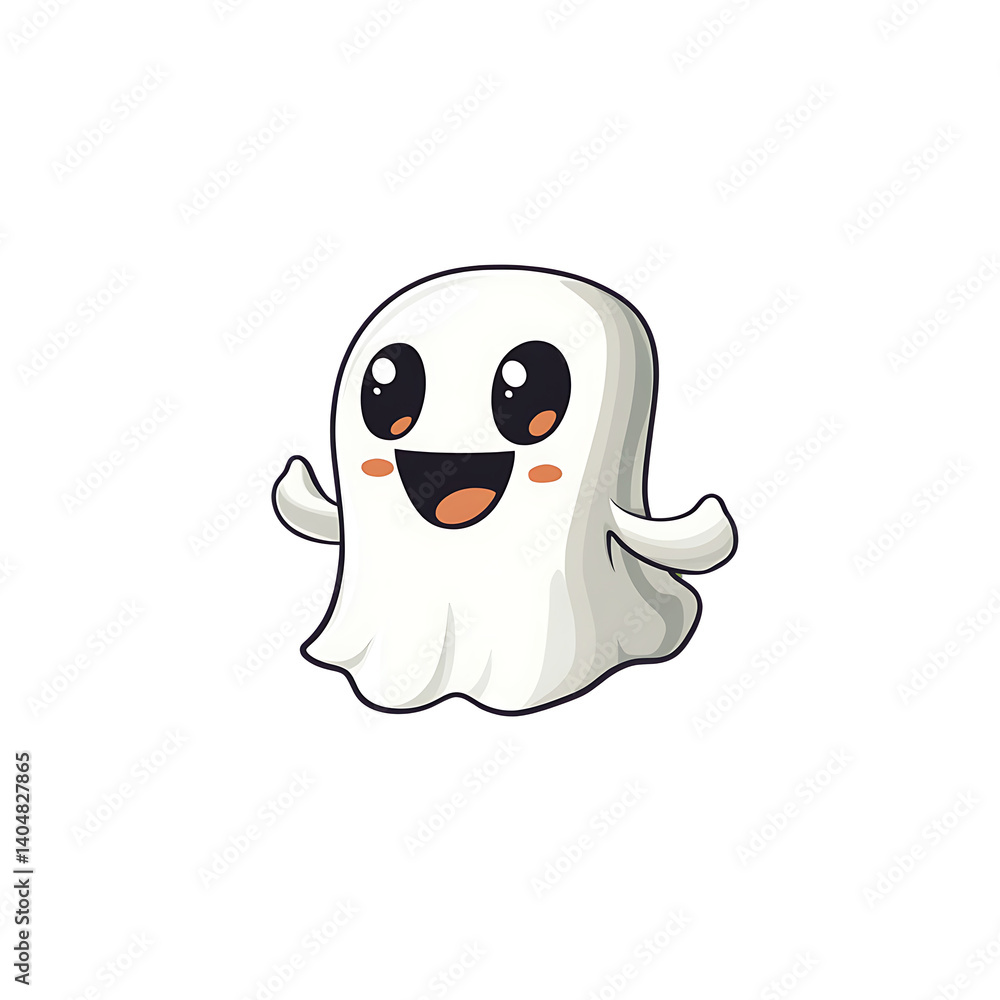 Fototapeta premium Ghost emoji with a playful expression