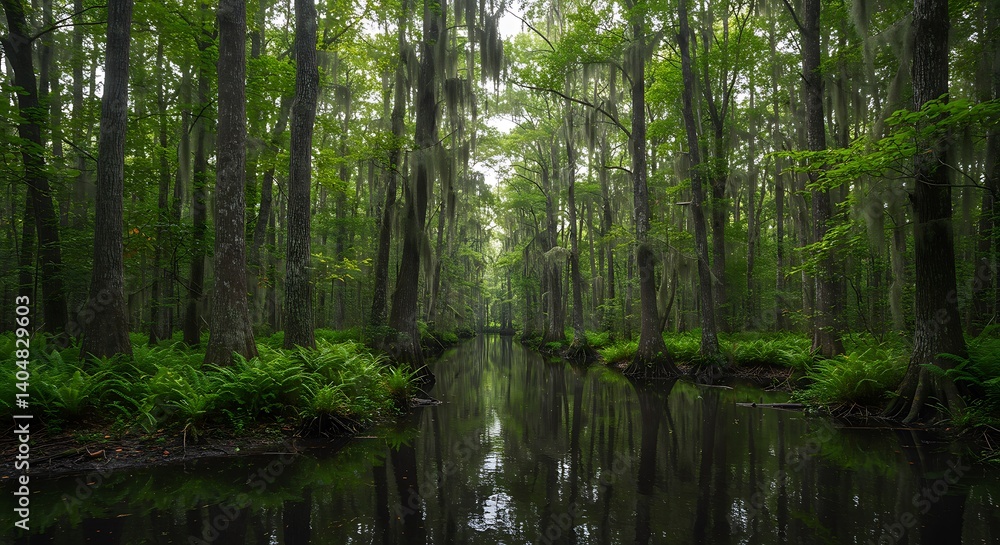 Emerald Corridor: A Bayou's Silent Embrace AI Generated Emerald Corridor: A Bayou's Silent Embrace AI Generated