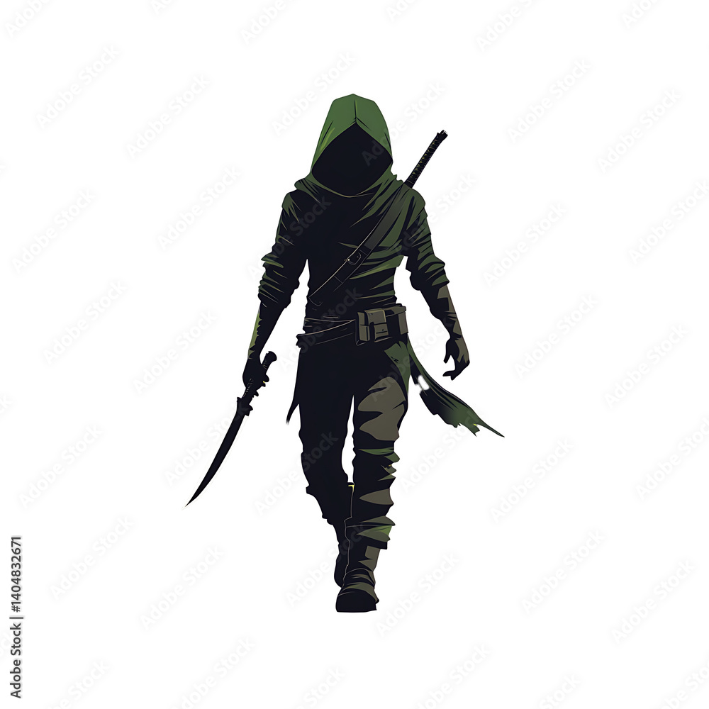 Rogue gaming character holding throwing knives Rogue gaming character holding throwing knives