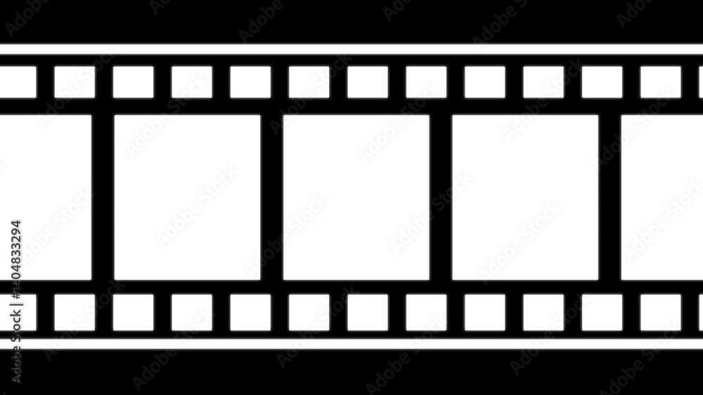 Animated Film Strip Roll With Empty Frames For Transition Or Background Video Animated Film Strip Roll With Empty Frames For Transition Or Background Video