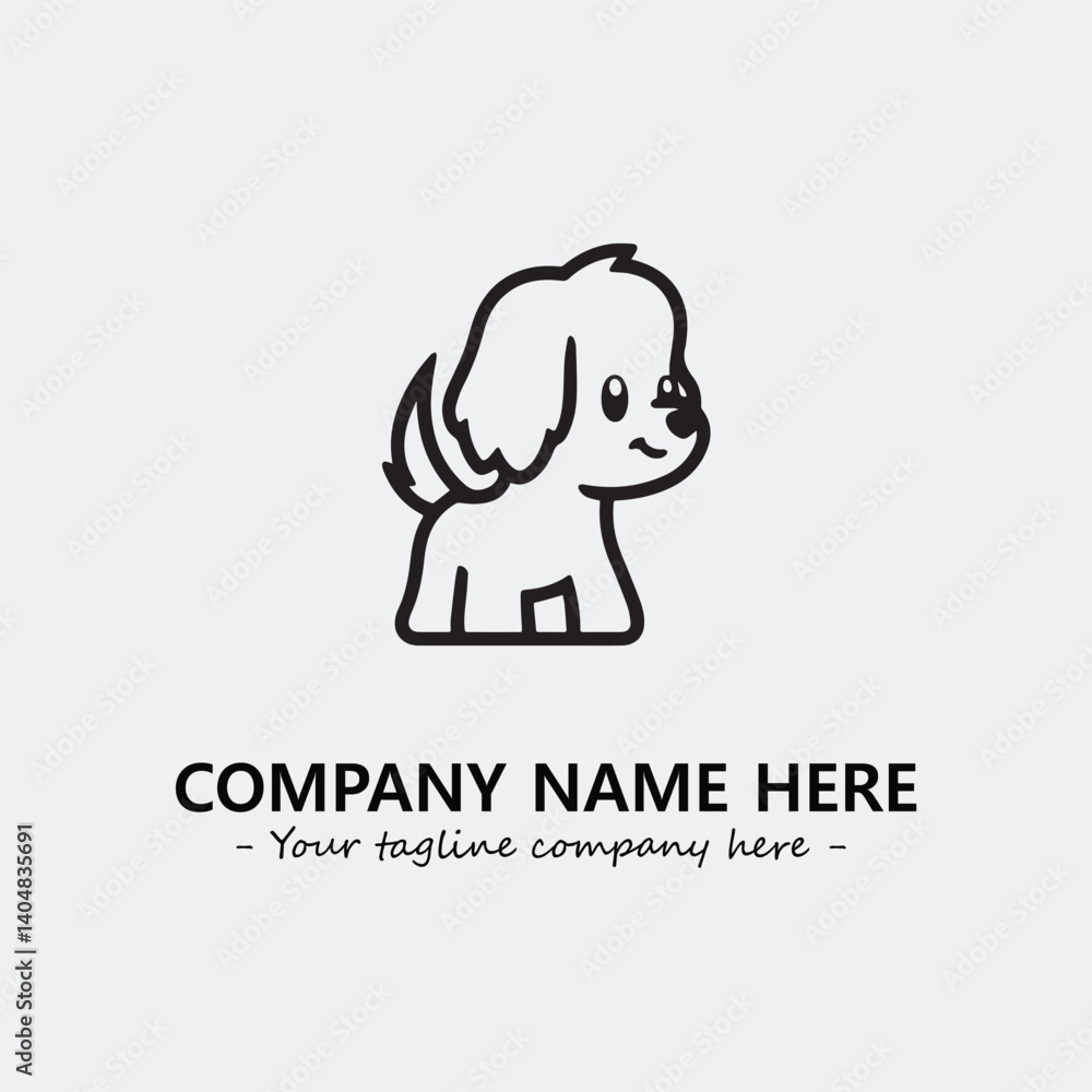 Obraz premium Dog illustration black and white for logo company vector image