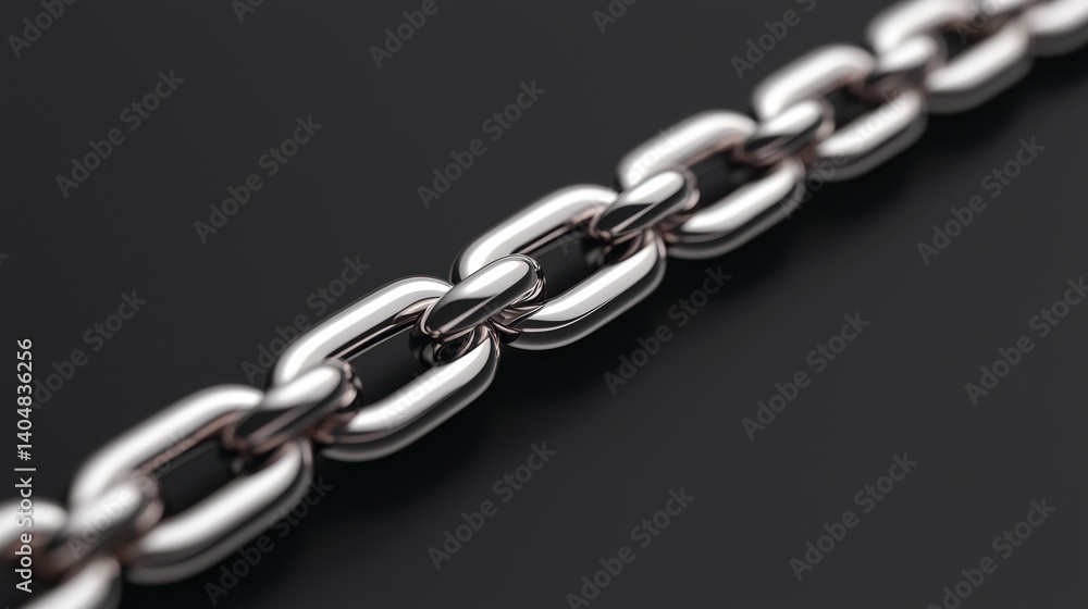 Fototapeta premium A shiny silver chain necklace.