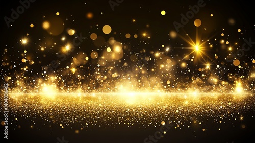 Wallpaper Mural Download golden glitter sparkles bokeh light dust particles background for christmas and new year 2024 4k Torontodigital.ca